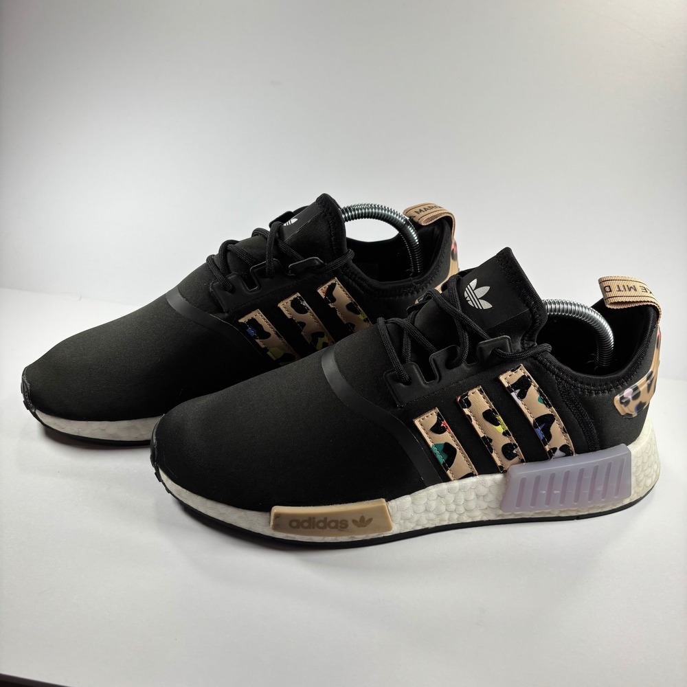 Adidas NMD R1 Women's Sneakers 9.5 Black Leopard Print Boost Casual Running - Picture 5 of 10